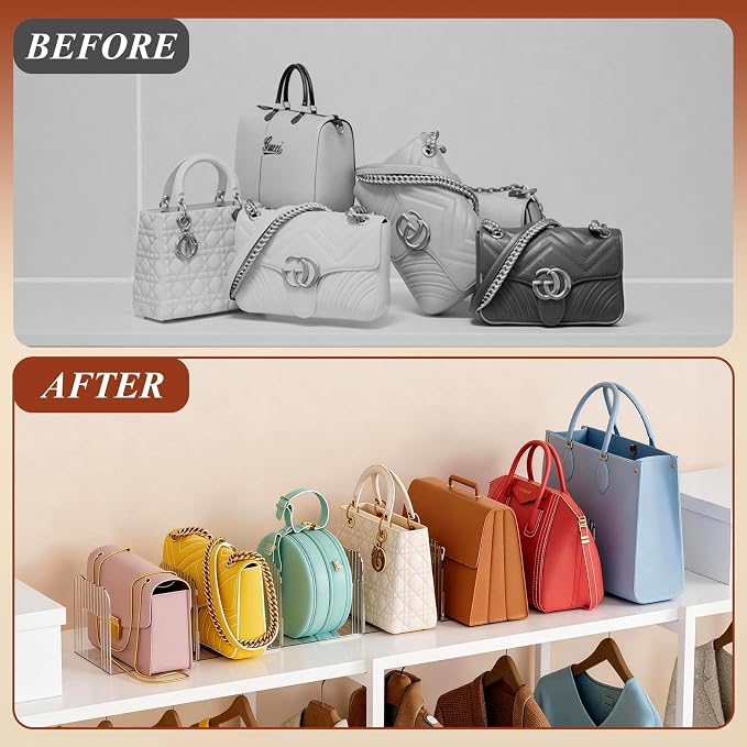 Clear Purse Organizer for Closet, Adjustable Purse Storage Handbag Storage - Image 2