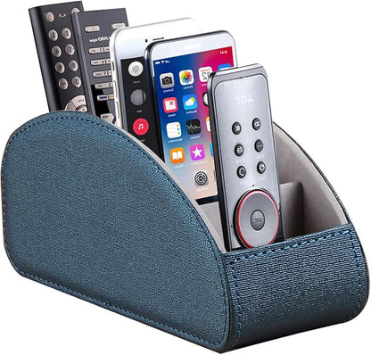 Remote Control Holder, Leather 5 Rooms Desk Organizer and Decorations by YAPISHI