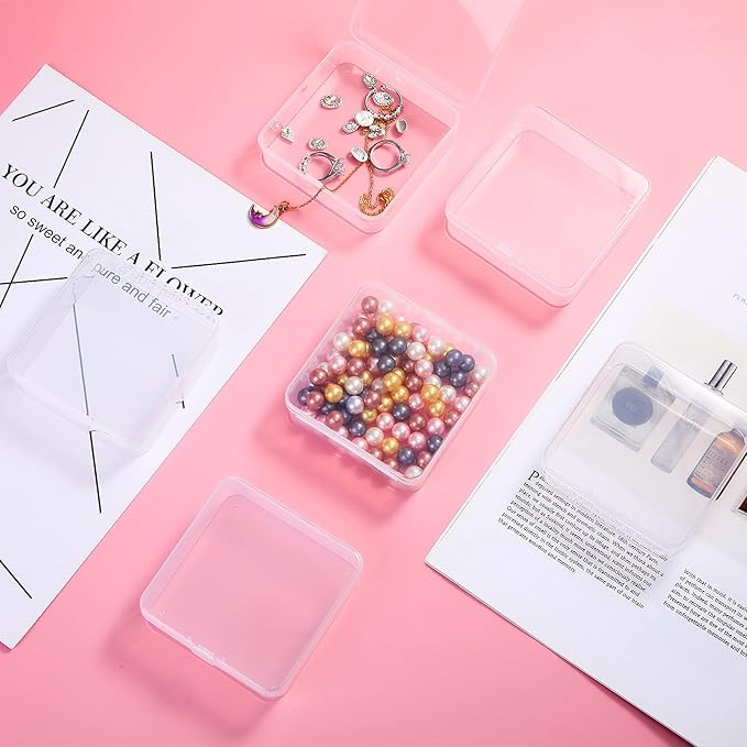 Jetec 6 Pieces Mini Plastic Clear Beads Storage Containers Box - Image 4
