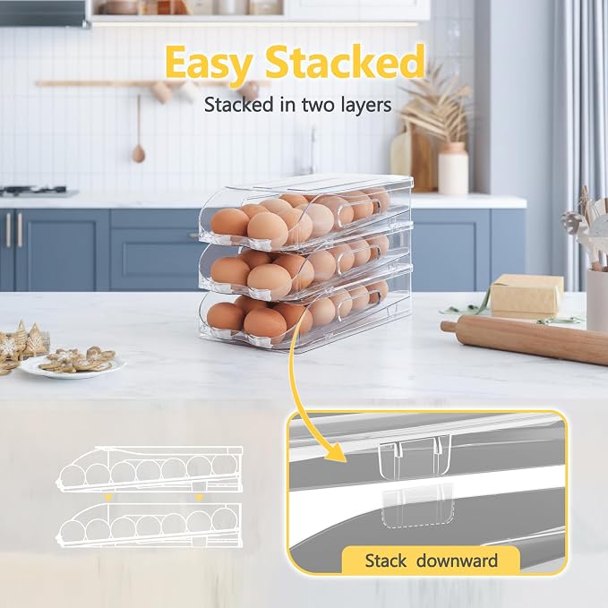 Egg Holder for Fridge, Automatic Steady Rolling Egg Container - Image 5