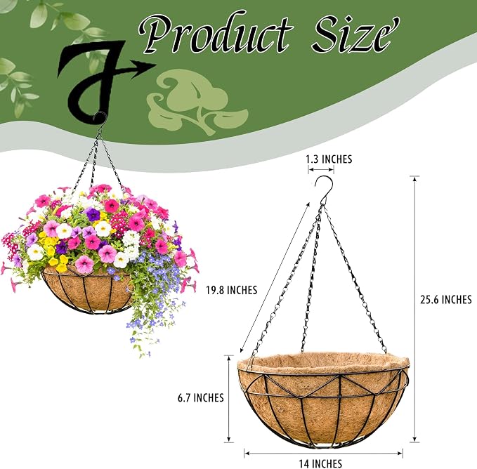 Unique Metal Iron Geometric Hanging Planter Set of 4 Stylish 14 Inch Extra Deep - Image 6