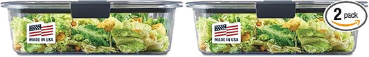 Rubbermaid Brilliance Food Storage Container, 9.6 Cup | Clear | Pack of 2 by Rubbermaid