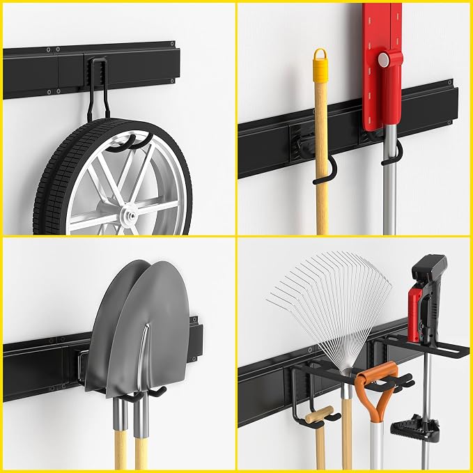 Wall Mount Tool Storage Rack, Garage Tool Organizer Wall Mounted Storage System - Image 3