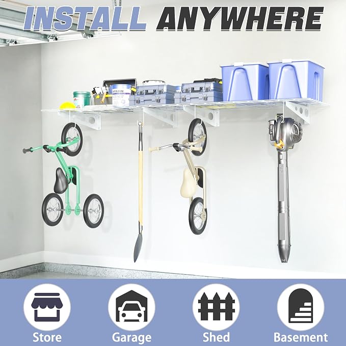 WALMANN 2-Pack Garage Wall Shelves, 2 x 4 ft/24 x 48 in Wall Mounted Storage - Image 2