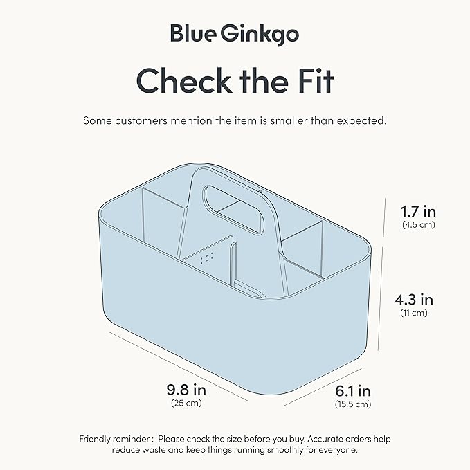 BLUE GINKGO Stackable Organizer Caddy – Korean-Made Portable Tote - Image 3