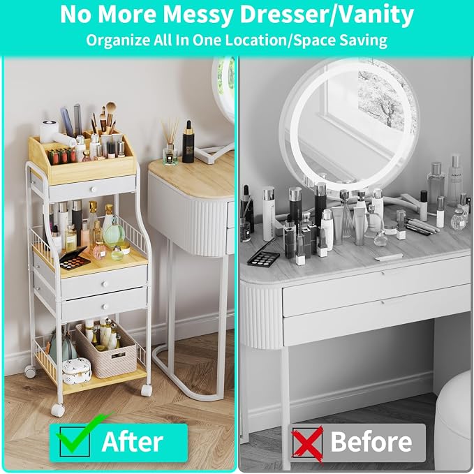 HapiRm Floor Makeup Organizer Cart - Image 8