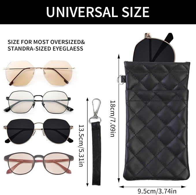 Double Eyeglass Case Soft Dual Glasses Case - Image 2