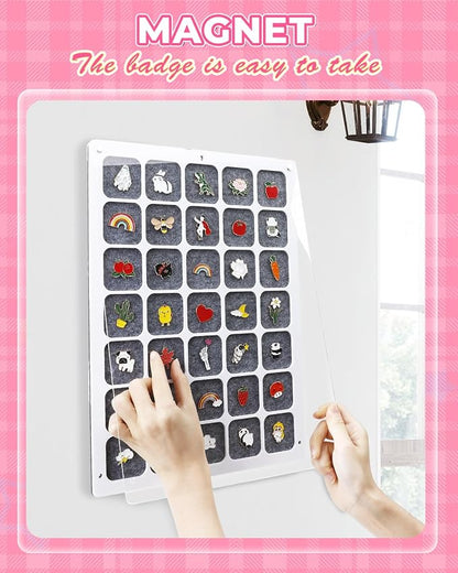 UCEC 35 Grids Clear Acrylic Pin Display Board & 50 PCS Rubber Pin Clutches - Image 4