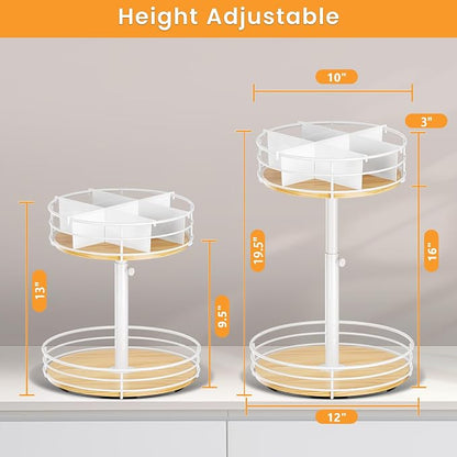 Snack Organizer 2 Tier Lazy Susan Storage Holder, 360° Rotation, - Image 3