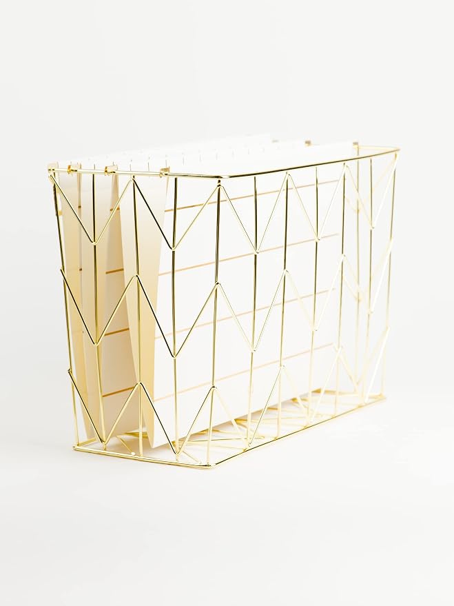U Brands Hanging File Desk Organizer, Wire Metal - Image 2