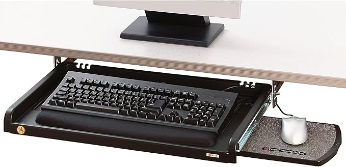 3M Adjustable Under-Desk Keyboard Drawer, Three Height Settings, Wide Tray - Image 4