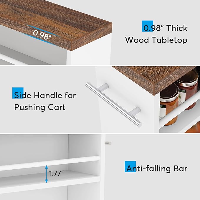 Tribesigns Slim Storage Cart, Rolling Narrow Kitchen Cart on Wheels - Image 6