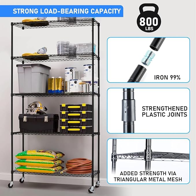 Simple Deluxe 5-Tier Storage Shelves - Image 4