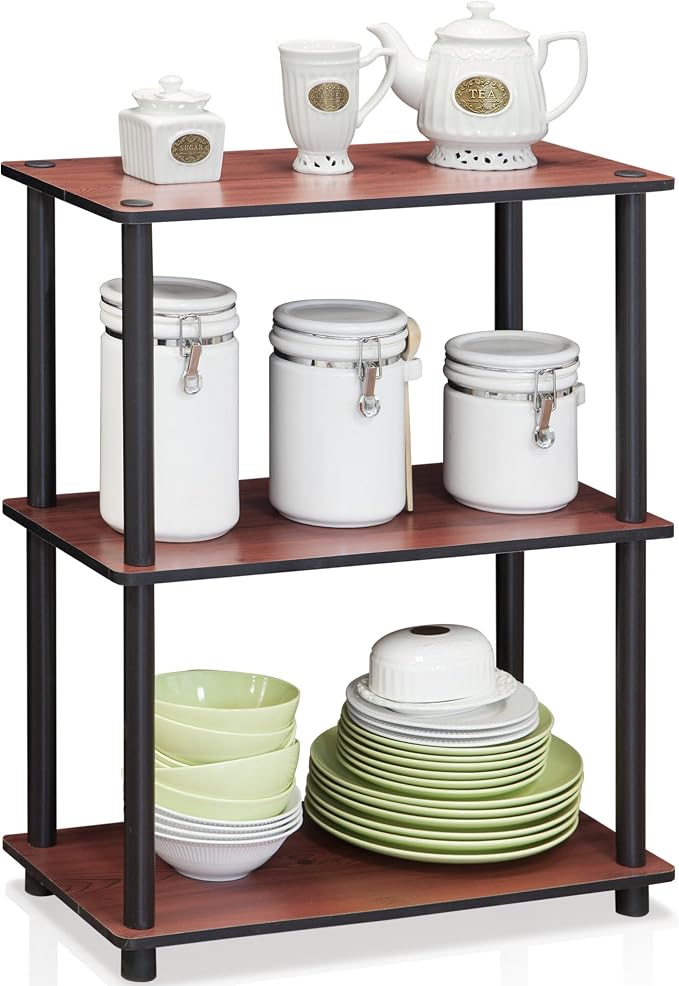 Furinno TURN-N-TUBE Storage Shelves, 3-Tier Book Shelf, Corner Shelf, Toolless - Image 5