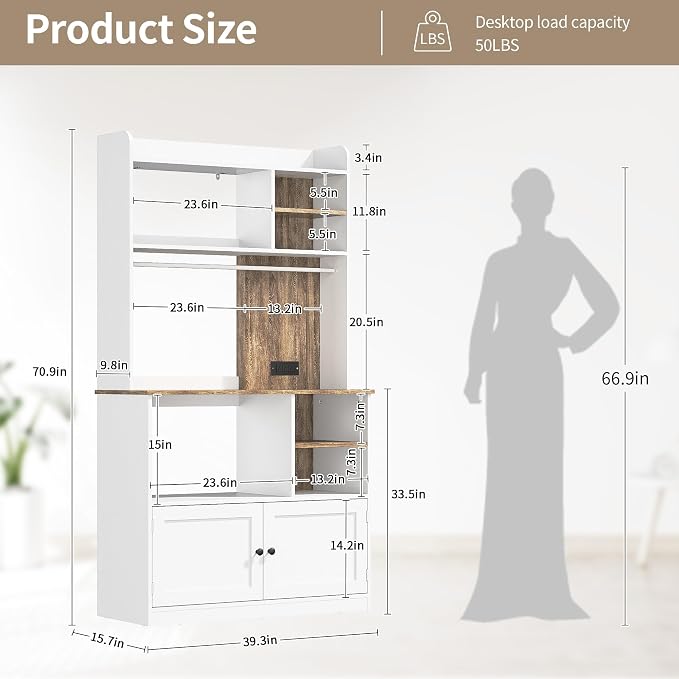 Book Shelf, 5-Tier Bookshelf, 71 inch Tall Bookcase - Image 2