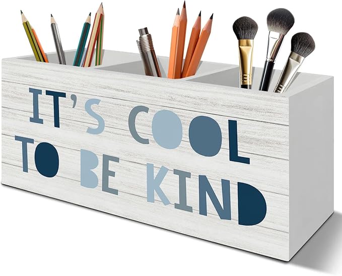 Boho Blue Pen Pencil Holder Organizer by Unknown
