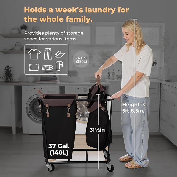 StorageWorks 280L Large Lanudry Hamper - Image 3