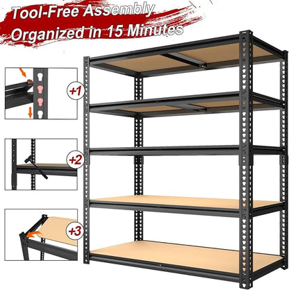 Garage Racks for Storage，5-Tier Adjustable Garage Shelving Storage Shelves - Image 6
