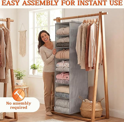 Deep Pocket Hanging Closet Organizer, 8 Tier Hanging Shoe Organizer | - Image 6