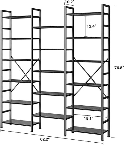SUPERJARE Triple Bookshelf, Bookcase - Image 3