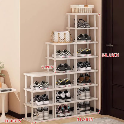 SAN HE Bamboo Shoe Rack 17 Tier- Vertical Shoe Rack - Image 2