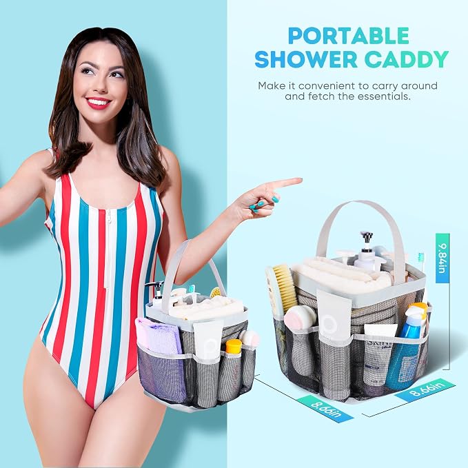 EUDELE 2 Pack Mesh Shower Caddy Portable - Image 4