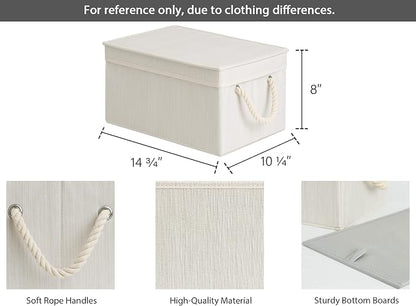 StorageWorks Storage Bins with Lids, Decorative Storage Boxes with Lid and Soft - Image 2