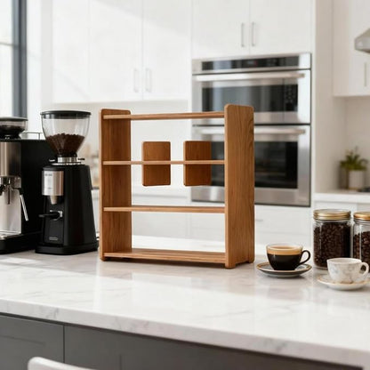 Coffee Cup Holder for Countertop Walnut Wood Coffee Mugs Holder for Kitchen Mug - Image 7