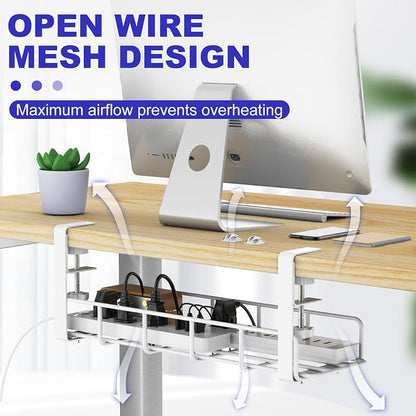 Under Desk Cable Management Tray, 31.5'' No Drill Heavy Duty Steel Cable Tray - Image 7