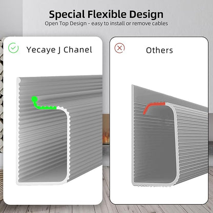 YECAYE 157in Cable Management, Cord Organizer, Easy Install Self-Adhesive Cable - Image 7