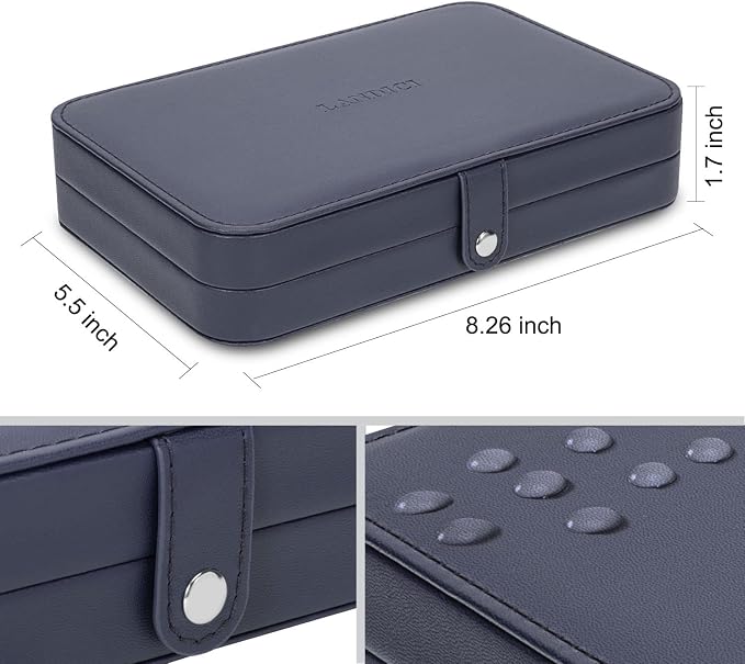 LANDICI Small Jewelry Box for Women Girls, PU Leather Travel Jewelry Case - Image 6