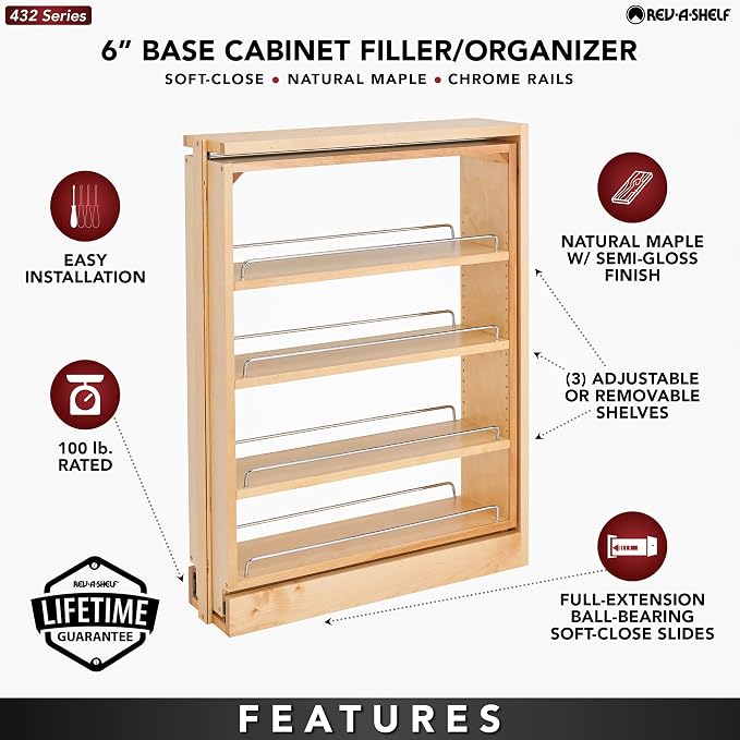 Rev-A-Shelf 6" Pull Out Shelf Organizer - Image 6