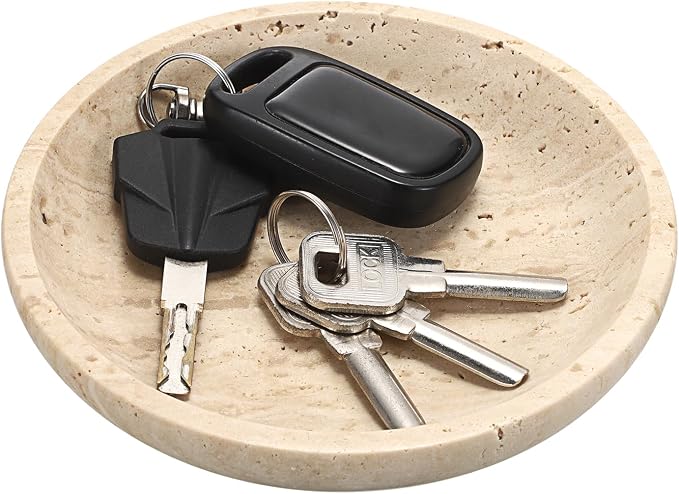 Hipiwe Small Key Bowl for Entryway, 5.5" Round Decorative Ring Holder Dish by Hipiwe