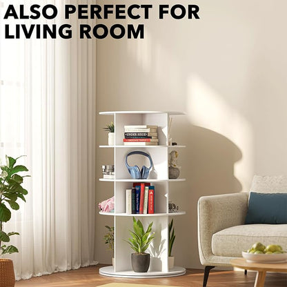 SpaceAid Rotating Shoe Rack 4 Tier Organizer, High Bottom Design Shoe Tower - Image 6