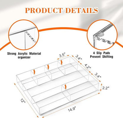 Large Acrylic Desk Deep Drawer Organizer - Image 2