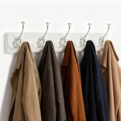 IBosins 2 Pack Coat Rack Wall Mount, Heavy Duty Metal Coat Hooks Rail - Image 3
