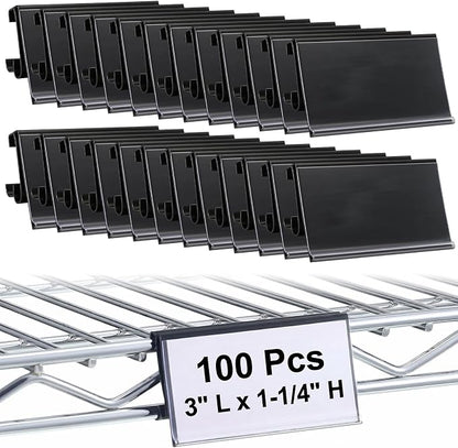 Elsjoy 100 Pack Wire Shelf Label Holders, Compatible by Elsjoy