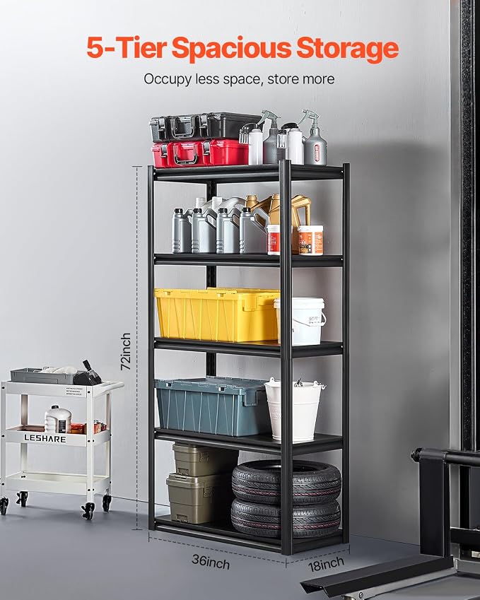 VEVOR Storage Shelves, 2000 lbs, 5 Tier Garage Storage Shelving - Image 3