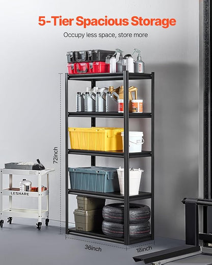 VEVOR Storage Shelves, 2000 lbs, 5 Tier Garage Storage Shelving - Image 3