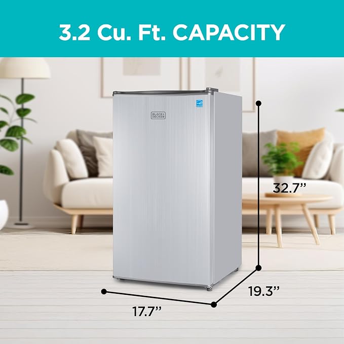 BLACK+DECKER 3.2 Cu. Ft. Compact Refrigerator, ENERGY STAR Small Refrigerator - Image 2