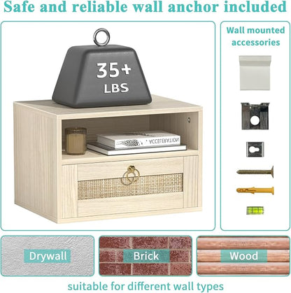 Floating Nightstand with Drawer - Image 3