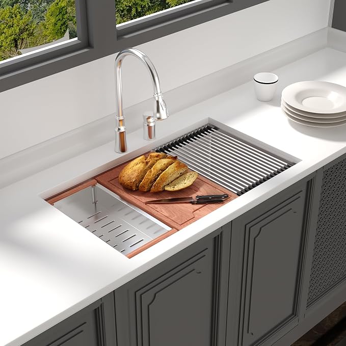 Lordear 32 Undermount Kitchen Sink 32x19 Inch Stainless Steel Kitchen Sinks - Image 2