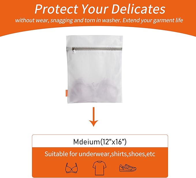 Polecasa Mesh Laundry Bags 3 Pack | Durable Zipper, - Image 2