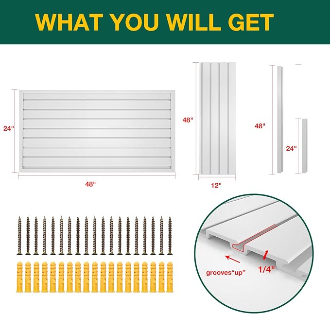 Yuzzy Slat Wall Paneling 2 x 4ft, Garage Slatwall Panel Wall Storage Systems - Image 4