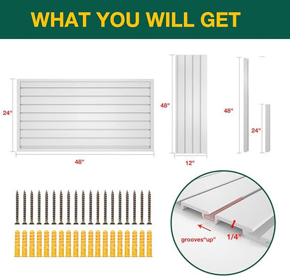 Yuzzy Slat Wall Paneling 2 x 4ft, Garage Slatwall Panel Wall Storage Systems - Image 4