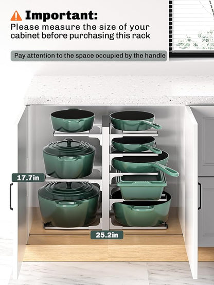 MUDEELA 8-Tier Pots and Pans Organizer under Cabinet, 15.83" Height Heavy Duty - Image 2