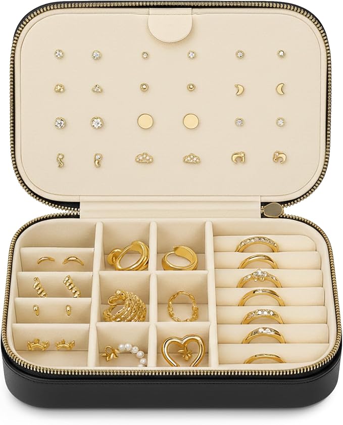 Small Travel Jewelry Box Organizer by BlushInk