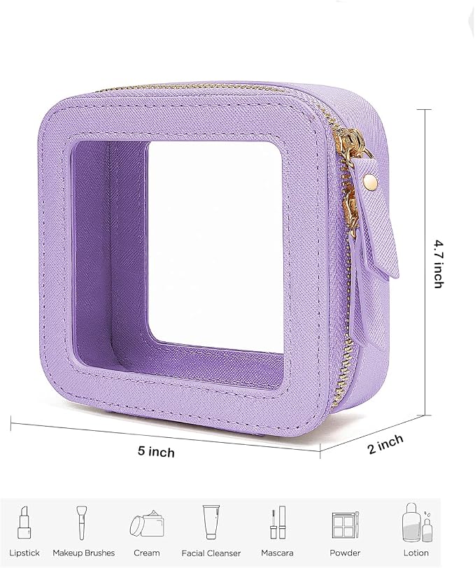 Travel Clear Makeup Bag Set, TSA Approved Cosmetic Bag Case - Image 4