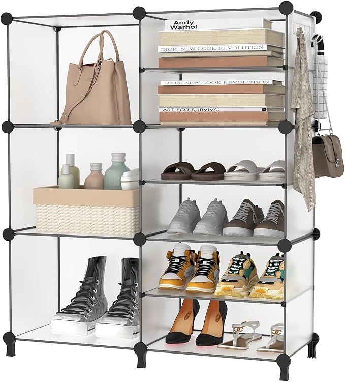 AWTATOS 6 Cube Closet Organizer Storage Shelves, Translucent | Portable Closet - Image 8