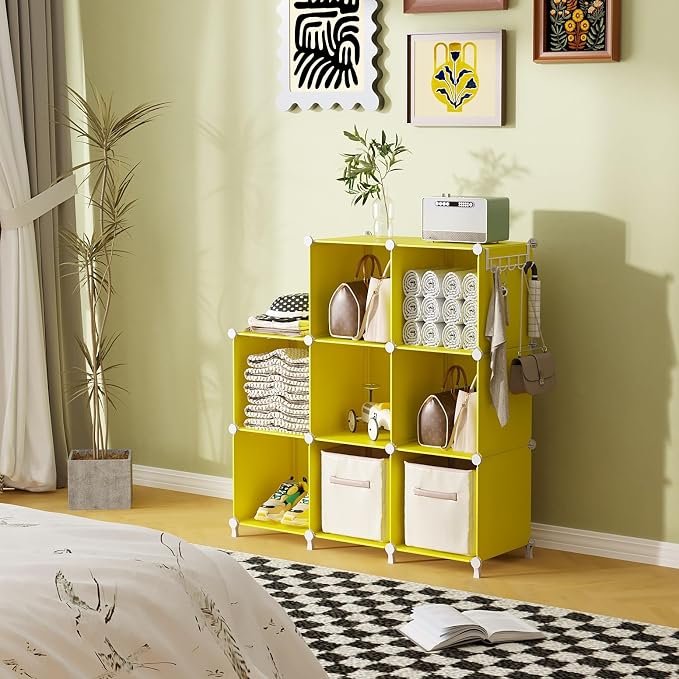 AWTATOS Cube Storage Organizer, 8 Cube Closet Organizers Stackable, DIY Plastic - Image 5